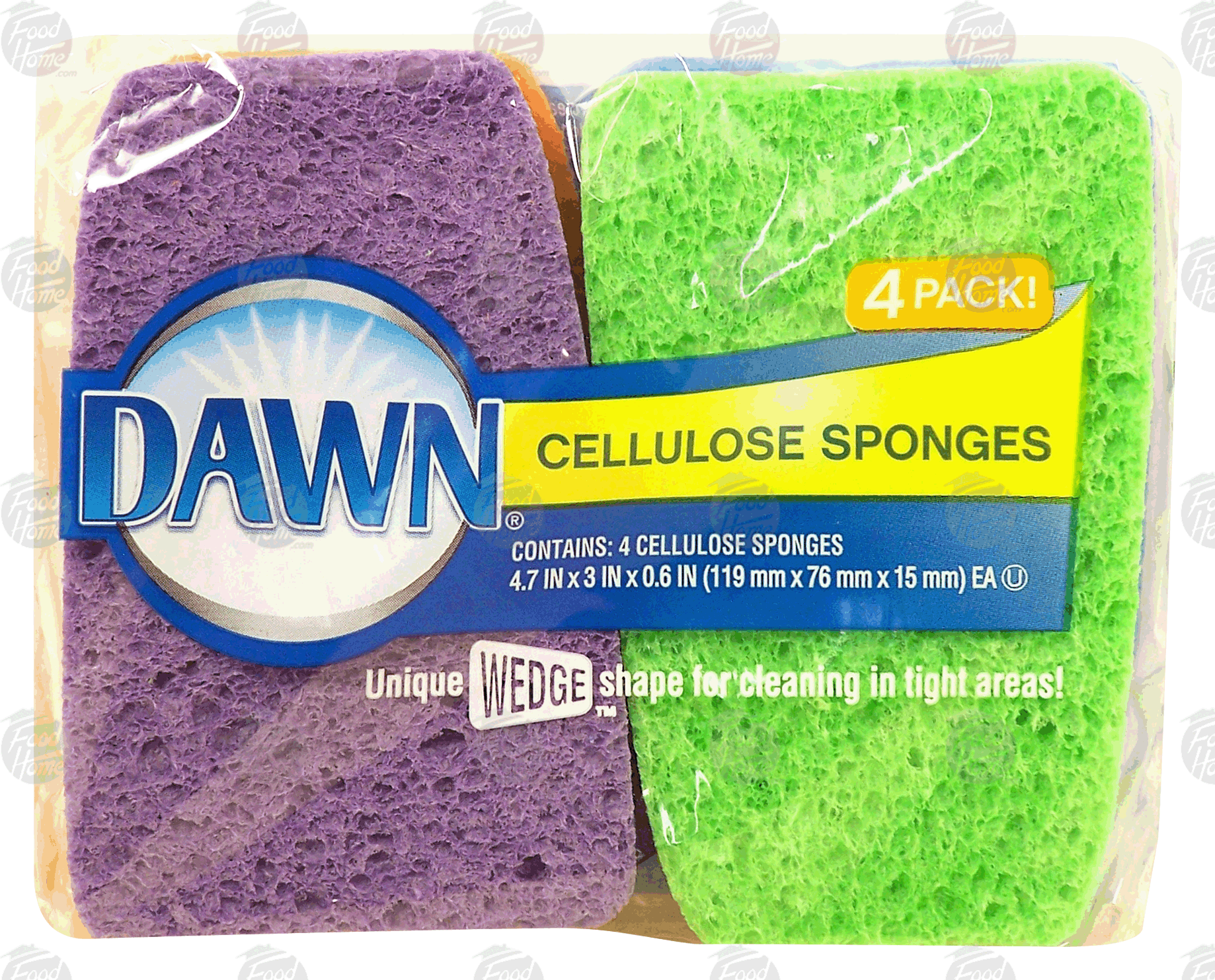 Dawn  cellulose sponges, unique wedge shape for cleaning in tight areas Full-Size Picture